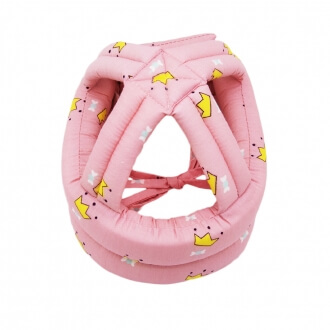 Мягкая шапка-шлем для защиты головы Safecare 40-53см, розовая с коронами-4